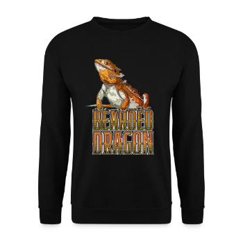 Bearded Dragon Reptile Keeper Beardie Retro - Unisex Sweatshirt - black - Front - Alina (178cm) & Michal (187cm)
