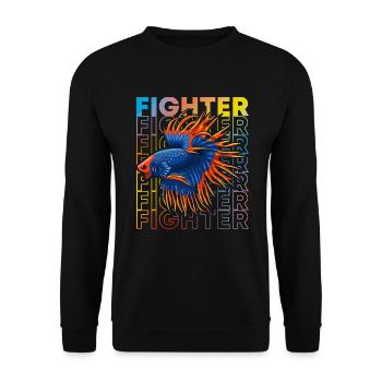Betta Fish 80's Style Siamois Fighting Fish - Sweat-shirt Unisexe - noir - Devant - Alina (178cm) & Michal (187cm)