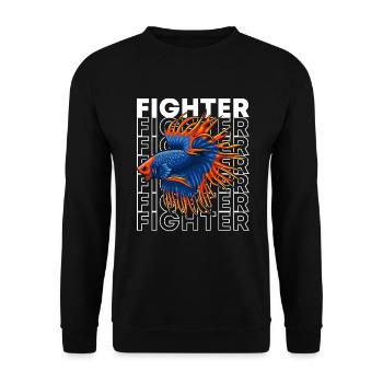 Betta Fish 80's Style Siamois Fighting Fish - Sweat-shirt Unisexe - noir - Devant - Alina (178cm) & Michal (187cm)