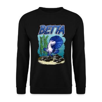 Betta Fish Aquarium For Fish Keepers - Unisex Sweatshirt - black - Front - Alina (178cm) & Michal (187cm)