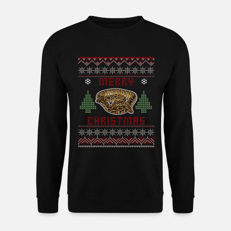Burmesische Python Weihnachten - Unisex Pullover - Schwarz