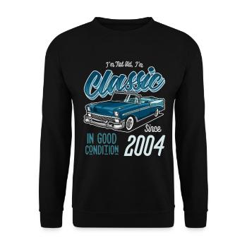 I'm Not Old I'm Classic Car Vintage Born In 2004 - Unisex Sweatshirt - black - Front - Alina (178cm) & Michal (187cm)