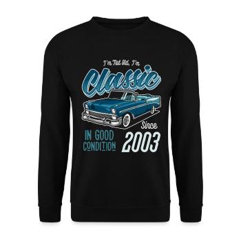 I'm Not Old I'm Classic Car Vintage Born In 2003 - Unisex Sweatshirt - black - Front - Alina (178cm) & Michal (187cm)
