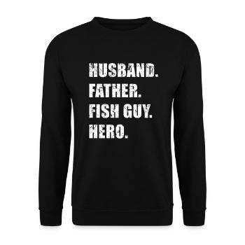 Rétro Poissonnier Aquariophile Fête des Pères - Sweat-shirt Unisexe - noir - Devant - Alina (178cm) & Michal (187cm)