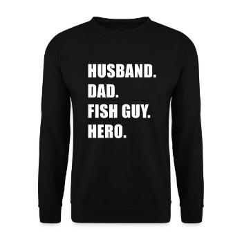 Drôle de poisson-pisciculteur tropical Fête des pères - Sweat-shirt Unisexe - noir - Devant - Alina (178cm) & Michal (187cm)