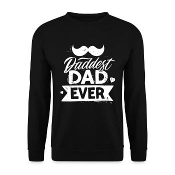 Papa aller Zeiten lustiger Vatertag mit Schnurrbart - Unisex Pullover - Schwarz - Vorne - Alina (178cm) & Michal (187cm)