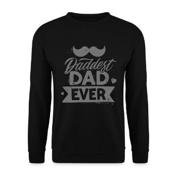Papa aller Zeiten lustiger Vatertag mit Schnurrbart - Unisex Pullover - Schwarz - Vorne - Alina (178cm) & Michal (187cm)