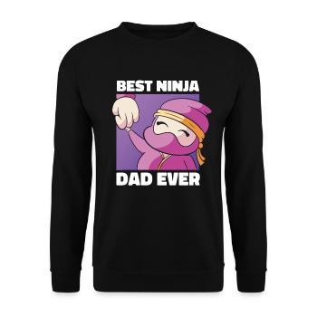 Vatertag Ninja Papa Kampfsport Papa Lustig - Unisex Pullover - Schwarz - Vorne - Alina (178cm) & Michal (187cm)