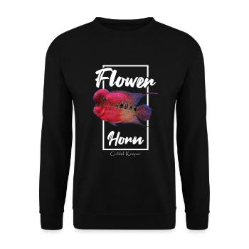 Flowerhorn Tropical Fish Keeper - Unisex Sweatshirt - black - Front - Alina (178cm) & Michal (187cm)