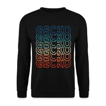 Vintage Reptile 80s Retro Gecko Text Lizard Owner - Unisex Sweatshirt - black - Front - Alina (178cm) & Michal (187cm)