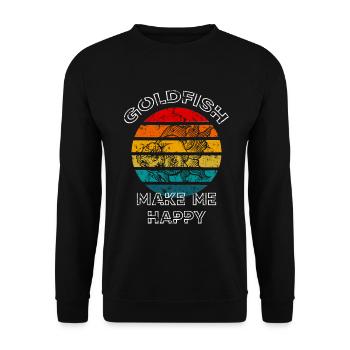 Goldfish Make Me Happy Retro Sunset - Sweat-shirt Unisexe - noir - Devant - Alina (178cm) & Michal (187cm)