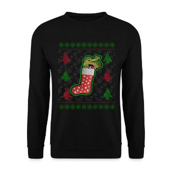 Green Tree Python Ugly Christmas Sweatshirt Style - Unisex Sweatshirt - black - Front - Alina (178cm) & Michal (187cm)
