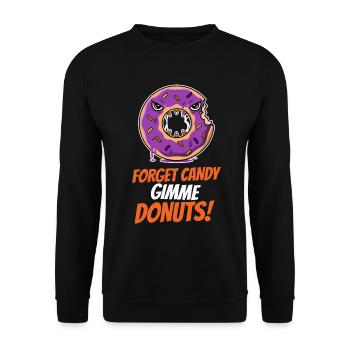 Funny Gimme Donuts Halloween Costume - Unisex Sweatshirt - black - Front - Alina (178cm) & Michal (187cm)