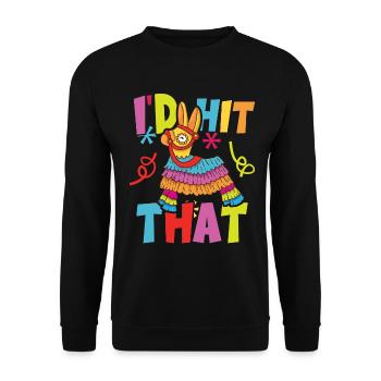 J’avais frappé cette Pinata Mexican Cinco de Mayo Party - Sweat-shirt Unisexe - noir - Devant - Alina (178cm) & Michal (187cm)