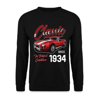 Je ne suis pas vieux Je suis une voiture classique vintage née en 1934 - Sweat-shirt Unisexe - noir - Devant - Alina (178cm) & Michal (187cm)