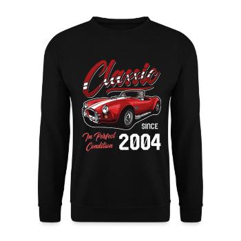 Je ne suis pas vieux Je suis une voiture classique vintage née en 2004 - Sweat-shirt Unisexe - noir - Devant - Alina (178cm) & Michal (187cm)