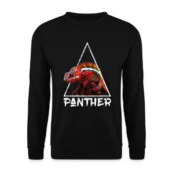 Panthère caméléon Géométrique en détresse - Sweat-shirt Unisexe - noir - Devant - Alina (178cm) & Michal (187cm)