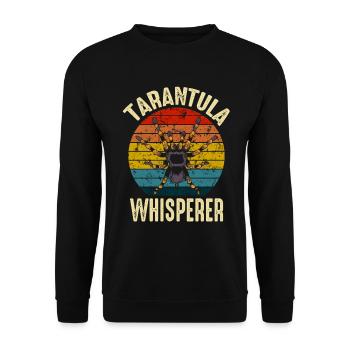 Tarantula Whisperer Retro Spider Owner - Unisex Sweatshirt - black - Front - Alina (178cm) & Michal (187cm)