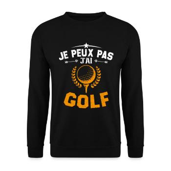 Je Peux Pas J'ai Golf Cadeau Pour Joueur De Golf - Sweat-shirt Unisexe - noir - Devant - Alina (178cm) & Michal (187cm)