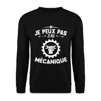 Je Peux Pas J'ai Mécanique Mécanicien Cadeau - Sweat-shirt Unisexe - noir - Devant - Alina (178cm) & Michal (187cm)