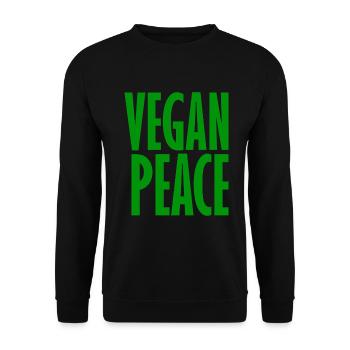 Vegan Peace - Veganer Spruch - Unisex Pullover - Schwarz - Vorne - Alina (178cm) & Michal (187cm)