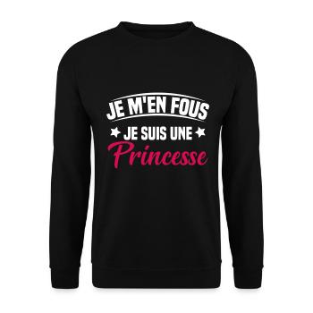 je m'en fou je suis une princesse - Sweat-shirt Unisexe - noir - Devant - Alina (178cm) & Michal (187cm)
