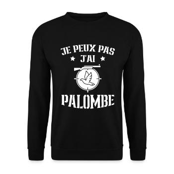 je peux pas j'ai palombe humour chasseur - Sweat-shirt Unisexe - noir - Devant - Alina (178cm) & Michal (187cm)
