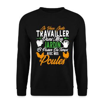 Je veux juste passer du temps avec mes poules - Sweat-shirt Unisexe - noir - Devant - Alina (178cm) & Michal (187cm)