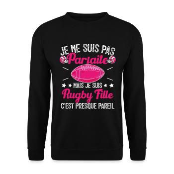 Rugby Femme Fille Cadeau Joueur De Rugby - Sweat-shirt Unisexe - noir - Devant - Alina (178cm) & Michal (187cm)