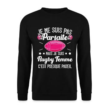 Rugby Femme Fille Cadeau Joueur De Rugby - Sweat-shirt Unisexe - noir - Devant - Alina (178cm) & Michal (187cm)