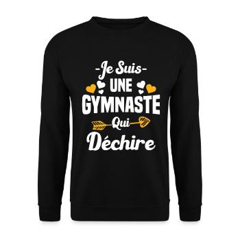 Je Suis Une Gymnaste Qui Déchire - Sweat-shirt Unisexe - noir - Devant - Alina (178cm) & Michal (187cm)