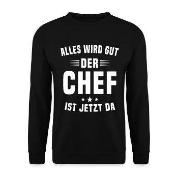Tout va bien le maître est maintenant là artisanat - Sweat-shirt Unisexe - noir - Devant - Alina (178cm) & Michal (187cm)