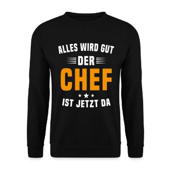 Tout va bien le maître est maintenant là artisanat - Sweat-shirt Unisexe - noir - Devant - Alina (178cm) & Michal (187cm)