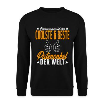 Meilleur Parrain du Monde Humour Cadeau - Sweat-shirt Unisexe - noir - Devant - Alina (178cm) & Michal (187cm)