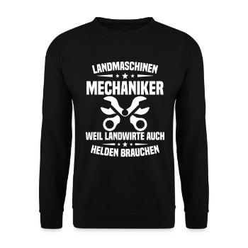 Mécanicien en machines agricoles Tracteur - Sweat-shirt Unisexe - noir - Devant - Alina (178cm) & Michal (187cm)