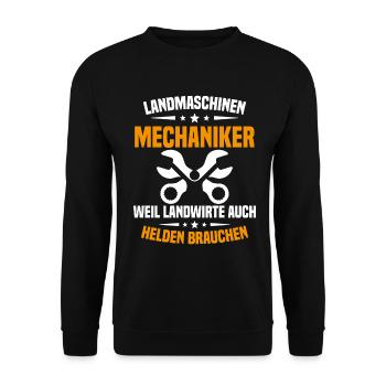 Mécanicien en machines agricoles Tracteur - Sweat-shirt Unisexe - noir - Devant - Alina (178cm) & Michal (187cm)