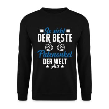 This is what the best godfather in the world looks like - Unisex Sweatshirt - black - Front - Alina (178cm) & Michal (187cm)