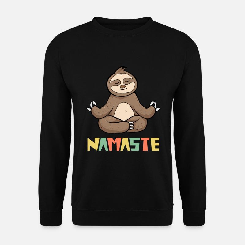 Yoga Meditation Faultier Namaste - Unisex Pullover - Schwarz