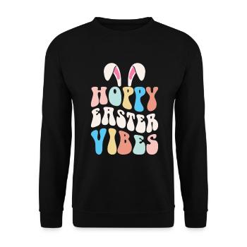 Hoppy Easter Vibes - Ostern - Unisex Sweatshirt - black - Front - Alina (178cm) & Michal (187cm)