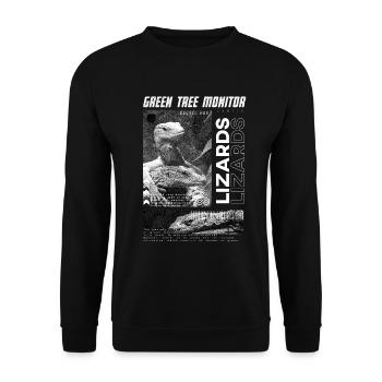 Green Tree Monitor Streetwear Reptile Keeper - Sweat-shirt Unisexe - noir - Devant - Alina (178cm) & Michal (187cm)