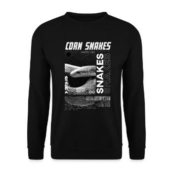 Corn Snake Modern Streetwear Reptile Keeper - Sweat-shirt Unisexe - noir - Devant - Alina (178cm) & Michal (187cm)