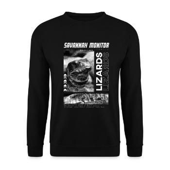 Savannah Monitor Modern Streetwear Reptile Keeper - Sweat-shirt Unisexe - noir - Devant - Alina (178cm) & Michal (187cm)