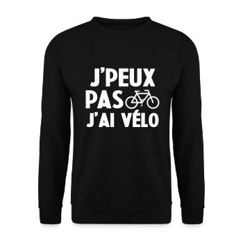 Je Peux Pas J'ai Vélo Humour Cadeau Cycliste - Sweat-shirt Unisexe - noir - Devant - Alina (178cm) & Michal (187cm)