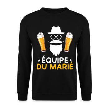 Marié Fête EVG Enterrement De Vie De Garçon Groupe - Sweat-shirt Unisexe - noir - Devant - Alina (178cm) & Michal (187cm)