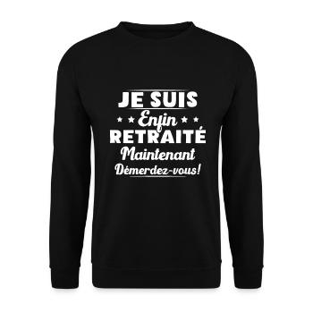 Futur retraité : Je suis enfin retraité maintenant - Sweat-shirt Unisexe - noir - Devant - Alina (178cm) & Michal (187cm)