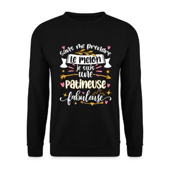Patineuse Fabuleuse Femme Tenue Patinage Artistiqu - Sweat-shirt Unisexe - noir - Devant - Alina (178cm) & Michal (187cm)