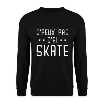 Je peux pas j'ai skate humour cadeau - Sweat-shirt Unisexe - noir - Devant - Alina (178cm) & Michal (187cm)