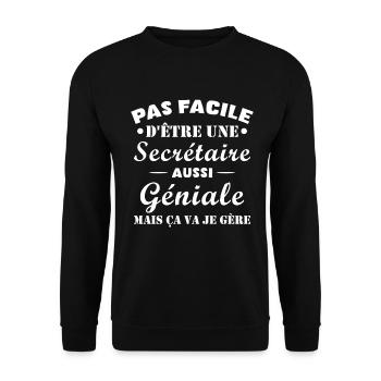 Secrétaire géniale cadeau drôle secrétaire - Sweat-shirt Unisexe - noir - Devant - Alina (178cm) & Michal (187cm)