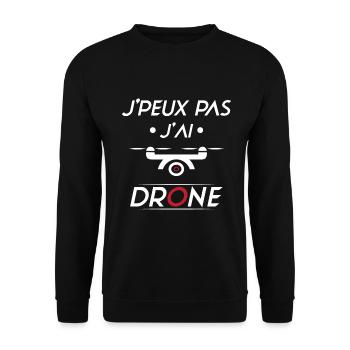 J'peux pas j'ai Drone - Sweat-shirt Unisexe - noir - Devant - Alina (178cm) & Michal (187cm)