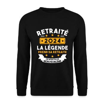 Retraité 2024 Pour Homme Femme Départ Retraite - Sweat-shirt Unisexe - noir - Devant - Alina (178cm) & Michal (187cm)